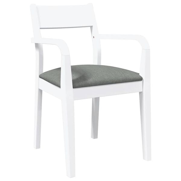 vidaXL Cadeiras de jantar com almofadões 2 pcs madeira maciça branco