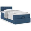 vidaXL Cama otomana com colchão 90x200 cm tecido azul