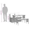 vidaXL 3 pcs conjunto de jantar p/ jardim c/ almofad&otilde;es vime PE preto