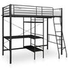 vidaXL Beliche com secret&aacute;ria 90x200 cm metal preto