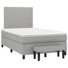 vidaXL Cama boxspring com colch&atilde;o 120x190 cm tecido cinzento-claro