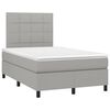 vidaXL Cama box spring c/ colch&atilde;o e LED 120x200 cm tecido cinza-claro