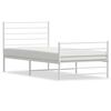 vidaXL Estrutura de cama com cabeceira e p&eacute;s 100x200 cm metal branco