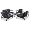 vidaXL 5 pcs conjunto lounge jardim + almofad&otilde;es alum&iacute;nio cinza-escuro