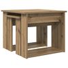 vidaXL Conjunto de Mesas de Caf&eacute; 2 pcs Carvalho Artesanal