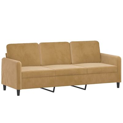 vidaXL 3 pcs conjunto de sofás veludo castanho
