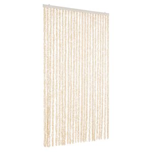 vidaXL Cortina anti-insetos 100x220 cm chenille bege e branco