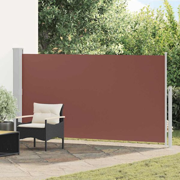 vidaXL Toldo lateral retr&aacute;til para p&aacute;tio 170x300 cm castanho