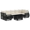 vidaXL Conjunto de Sof&aacute; de Jardim 8 unid. Preto e Branco Creme vime PE