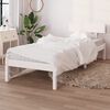 vidaXL Estrutura de cama solteiro 90x190 cm pinho maci&ccedil;o branco