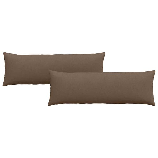 vidaXL Travesseiros de Sofá 2 pcs Castanho 120 x 40 cm tecido