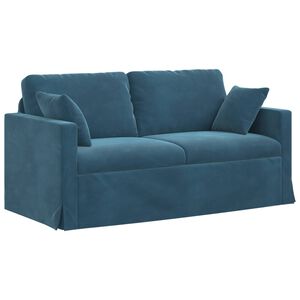 vidaXL Sof&aacute; Azul 158 x 78 x 80 cm Veludo