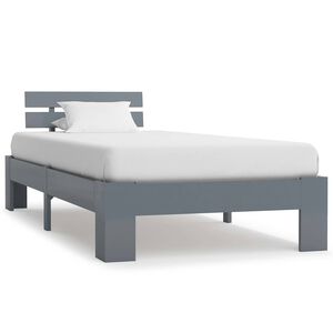 vidaXL Estrutura de cama 90x200 cm pinho maci&ccedil;o cinzento