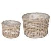 vidaXL Cesta de Plantas GENDT 2 unid. Cinza Natural Rattan Kubu