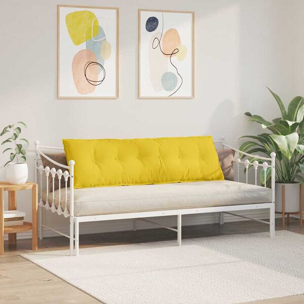 vidaXL Travesseiro para Costas Amarelo Claro 160 x 19 x 50 cm tecido