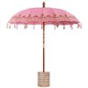 vidaXL Parasol Balin&ecirc;s 260 Rosa 210-220 cm Algod&atilde;o e madeira s&oacute;lida
