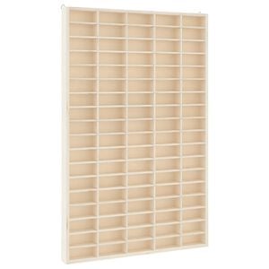 vidaXL Vitrine de colecionador de madeira com 90 compartimentos 50,5x4,5x79cm