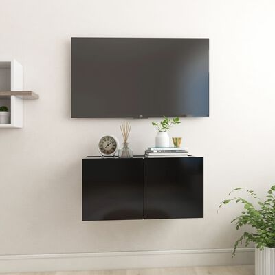 vidaXL Móvel de TV para parede 60x30x30 cm preto
