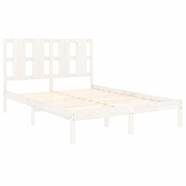 vidaXL Cama sem colchão 140x200 cm madeira de pinho maciça branco