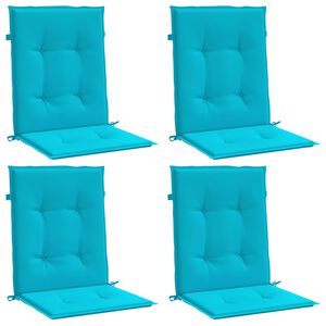 vidaXL Almofad&otilde;es p/ cadeira de encosto baixo 4 pcs tecido turquesa