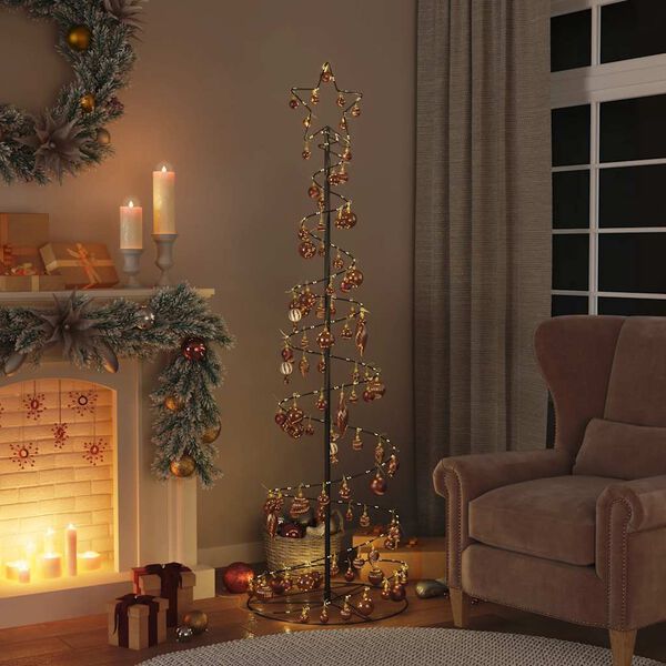 vidaXL &Aacute;rvore de Natal LED com Baubles 120 LEDs Branco Quente 180 cm