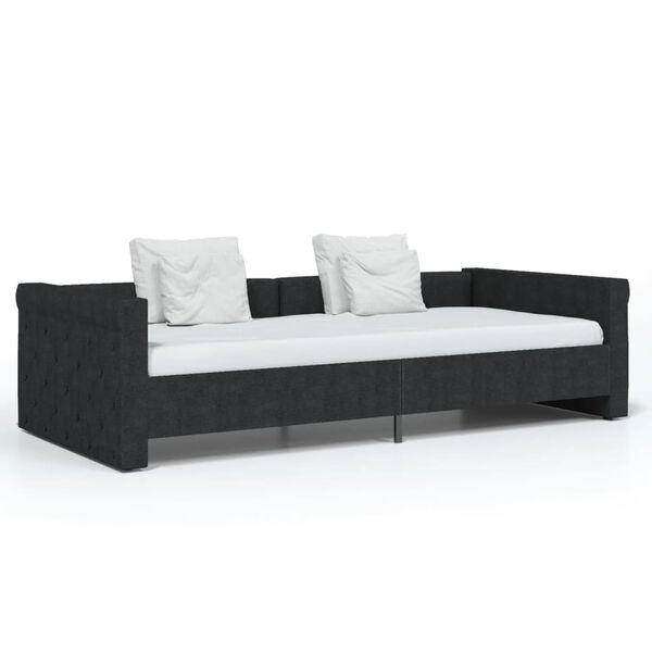 vidaXL Sof&aacute;-cama c/ sa&iacute;da USB 90x200 cm tecido preto