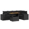 vidaXL 6 pcs conjunto sof&aacute;s de jardim c/ almofad&otilde;es vime PE preto