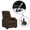 vidaXL Poltrona elevat&oacute;ria tecido castanho-escuro