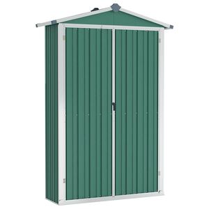 vidaXL Abrigo de jardim 116x45x175 cm a&ccedil;o galvanizado verde