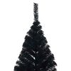 vidaXL &Aacute;rvore de Natal Artificial Pr&eacute;-iluminada Preto 210 cm PVC