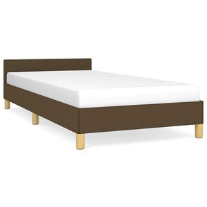 vidaXL Estrutura de cama sem colchão 100x200 cm tecido castanho-escuro