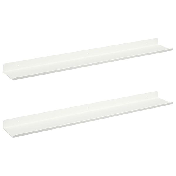 vidaXL Prateleira Flutuante 2 pcs Branco 60 x 8,5 x 2,5 cm A&ccedil;o