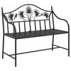 vidaXL Banco de jardim Preto 104 x 52,5 x 89 cm A&ccedil;o
