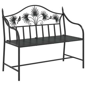 vidaXL Banco de jardim Preto 104 x 52,5 x 89 cm A&ccedil;o