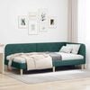 vidaXL Estrutura de Cama de Canto Verde Escuro 90 x 190 cm tecido