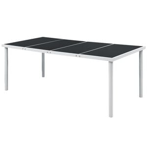 vidaXL Mesa de jardim 190x90x74 cm preto a&ccedil;o