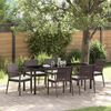 vidaXL Conjunto de Jantar para Jardim 7 pcs Marrom e Preto