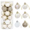 vidaXL Conjunto de Bolas de Natal 72 unid. Champanhe e branco &Oslash; 3 cm