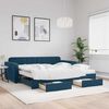 vidaXL Sof&aacute;-cama com gavet&atilde;o e gavetas 100x200 cm veludo azul