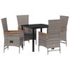 vidaXL Conjunto de Jantar para Jardim 5 pcs Cinzeto A&ccedil;o revestido a p&oacute;