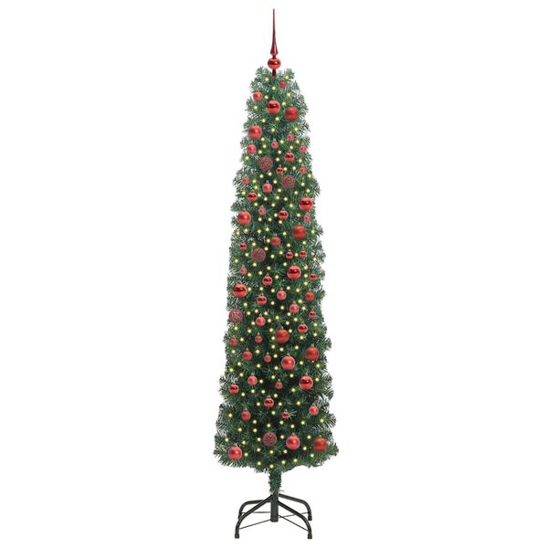 vidaXL &Aacute;rvore de Natal Artificial Verde 180 cm PVC e A&ccedil;o e Pl&aacute;stico