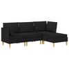 vidaXL Conjunto de sof&aacute; modular com armazenamento 4 pcs Preto Tecido