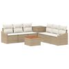 vidaXL Conjunto de Sof&aacute;s 8 unid. Bege e Branco Creme