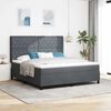 vidaXL Cama Box com colch&atilde;o Cinza Escuro 180 x 200 cm Veludo