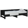 vidaXL Sof&aacute;-cama de puxar pinho maci&ccedil;o preto 2x(80x200) cm