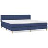 vidaXL Cama com molas/colch&atilde;o 200x200 cm tecido azul