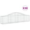 vidaXL Cestos gabi&atilde;o arqueados 30pcs 200x30x40/60 cm ferro galvanizado