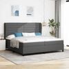 vidaXL Cama Box com colch&atilde;o Cinzento escuro 200 x 200 cm tecido