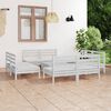 vidaXL 9 pcs conjunto lounge de jardim pinho maci&ccedil;o branco