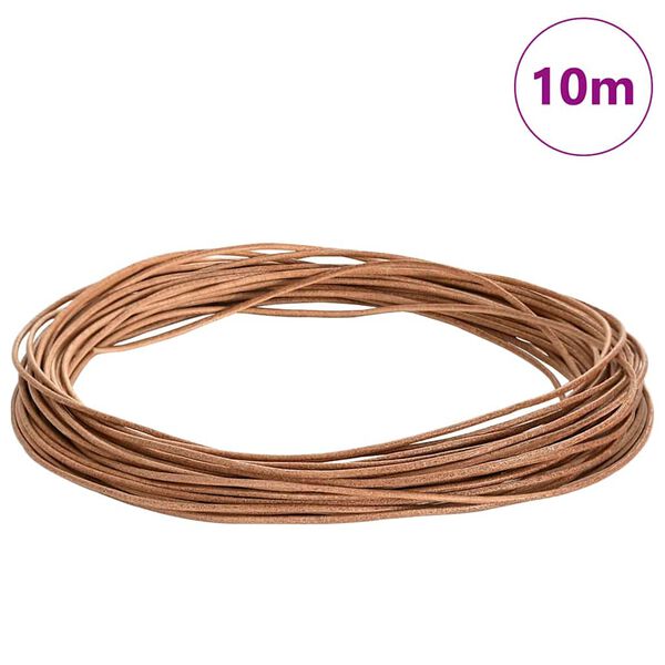 vidaXL Corda de Couro Castanho &Oslash;1 mm x 10 m Couro
